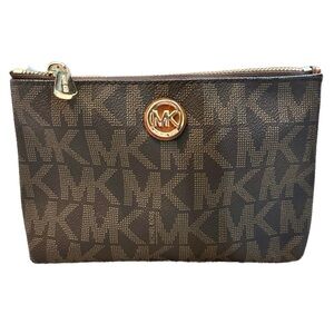 Michael Kors Dark Brown Monogram Clutch
